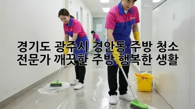 경기도 광주시 경안동 주방 청소 전문가: 깨끗한 주방, 행복한 생활