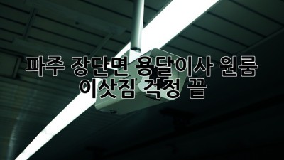 파주 장단면 용달이사: 원룸 이삿짐 걱정 끝!