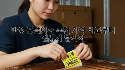 안성 용달이사 추천: 가격 비교부터 짐싸기 팁까지!